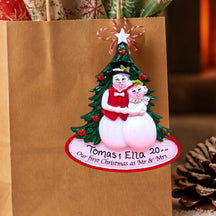 Our 1st Christmas as MR & MRS - Snow Couple Ornament