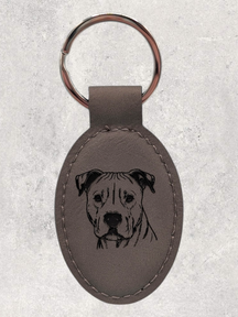 KEYCHAIN - PIT BULL - Leatherette - Personalizable