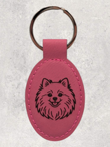 KEYCHAIN - POMERANIAN - Leatherette - Personalizable