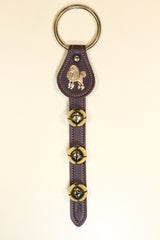 POODLE CHARM above 3 Bells on Leather Strap