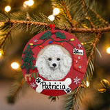 DOGS - POODLE (WHITE) - Red Wreath