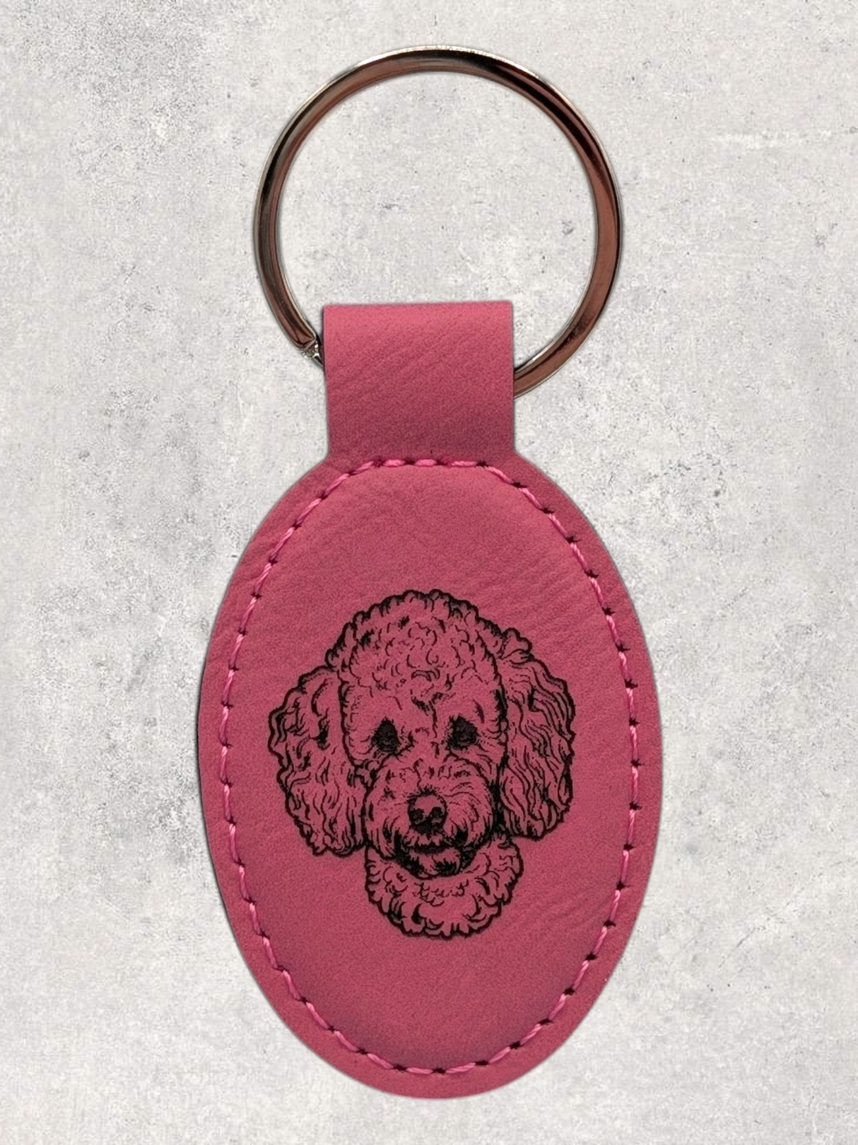 KEYCHAIN - POODLE - Leatherette - Personalizable