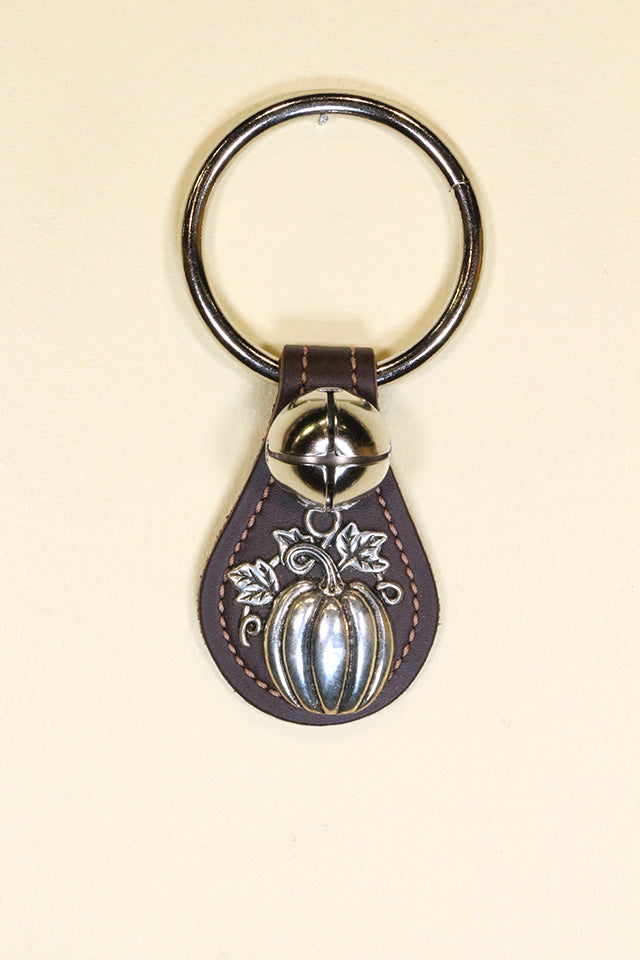 PUMPKIN CHARM on Leather Teardrop - 1 Bell