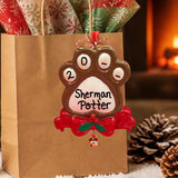 PAW PRINT with BOW Ornament
