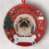 DOGS - PEKINGESE - Red Wreath