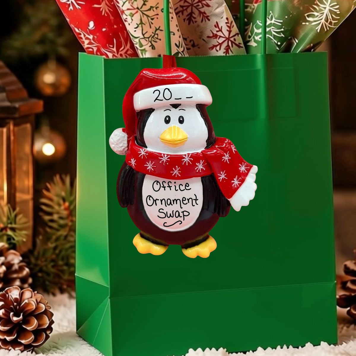 PENGUIN Ornament - SANTA CAP & SCARF