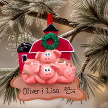 Pigs in the Mud by the Barn Ornament (2 Names)