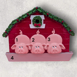 3 PIGS in BARN Ornament