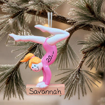 GYMNAST Ornament - BLONDE in PINK