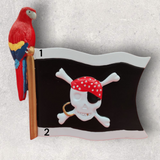 PIRATE'S JOLLY ROGER w/PARROT Ornament