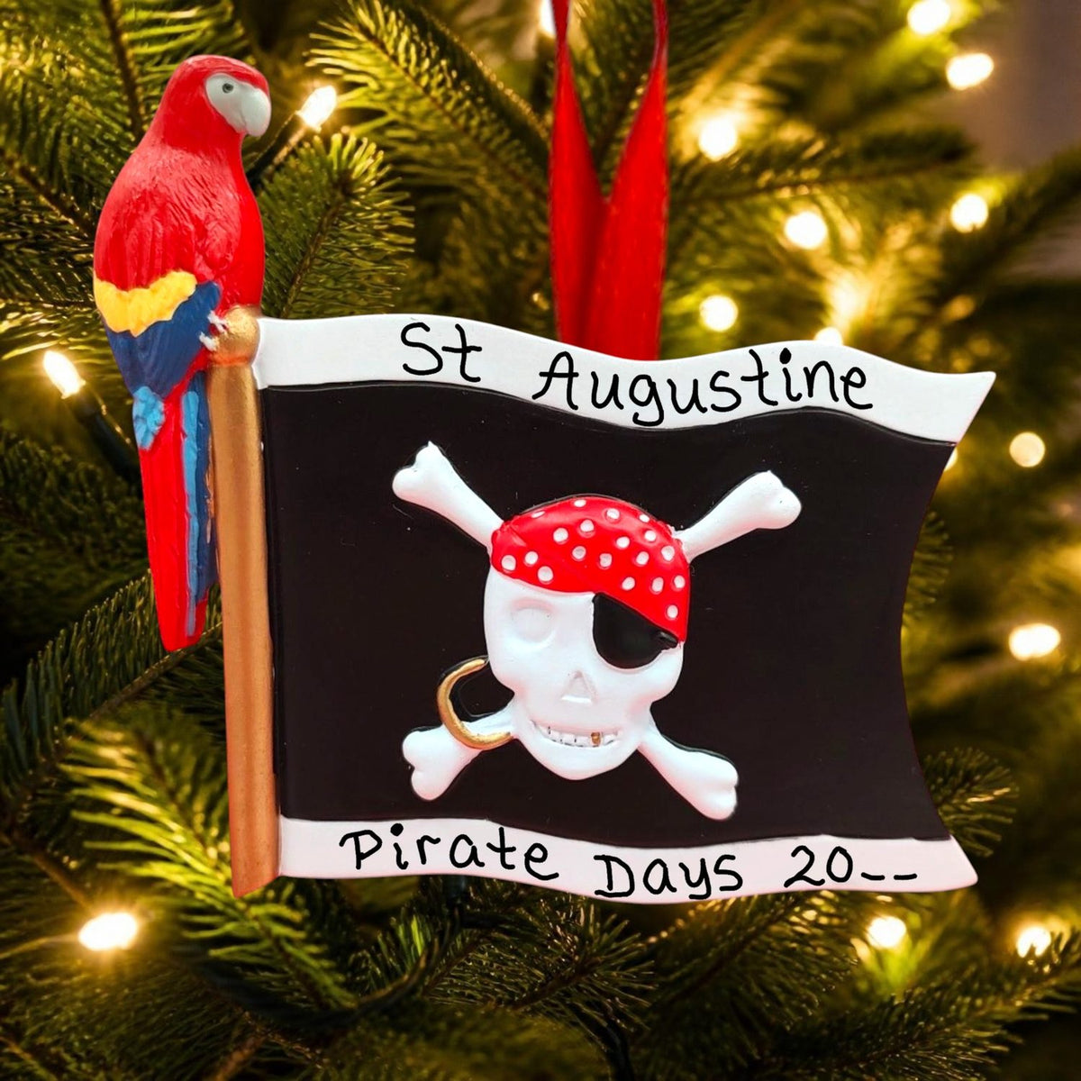 Pirate's Jolly Roger w/Parrot Ornament