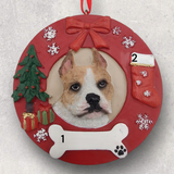 DOGS - PIT BULL- Red Wreath