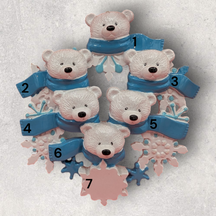 Polar Bears with Snowflakes Ornament (6 Names)