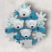 Polar Bears with Snowflakes Ornament (4 Names)