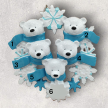Polar Bears with Snowflakes Ornament (5 Names)