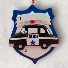 POLICE Ornament - CAR & BADGE