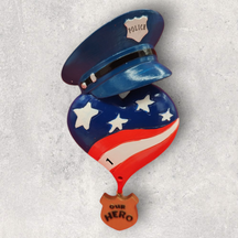 POLICE Ornament - HAT over USA HEART