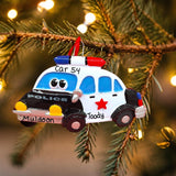 WHIMSICAL POLICE CAR  Ornament