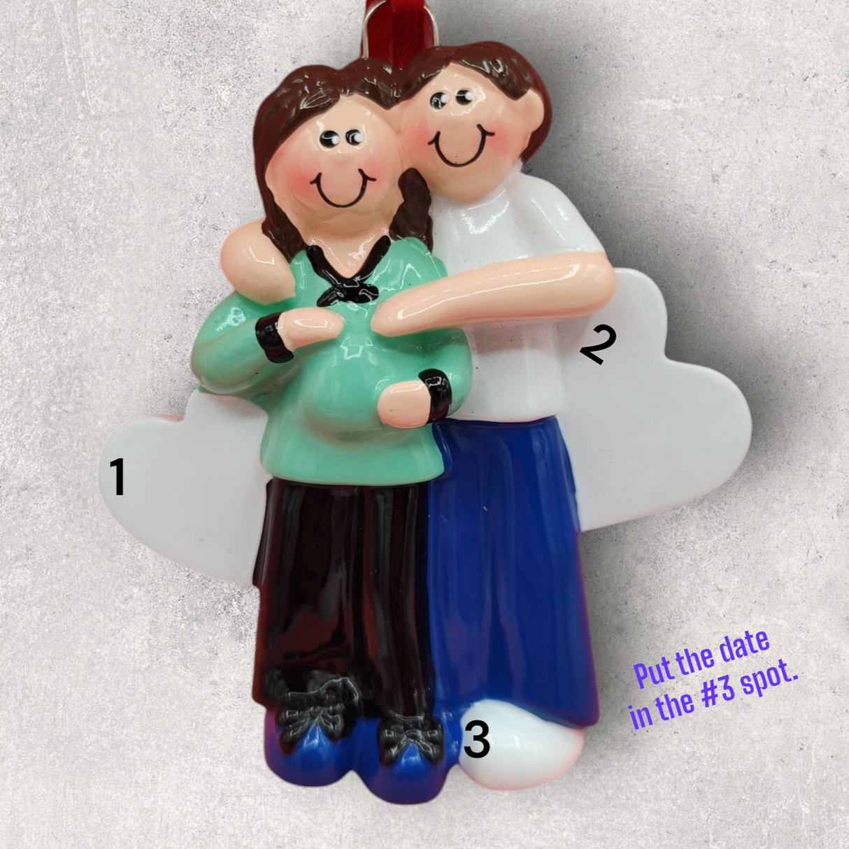EXPECTING COUPLE Ornament - BRUNETTE & BRUNETTE