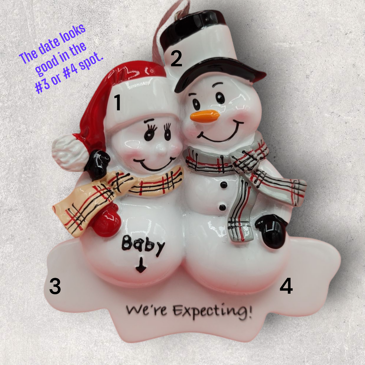 EXPECTING SNOWCOUPLE Ornament