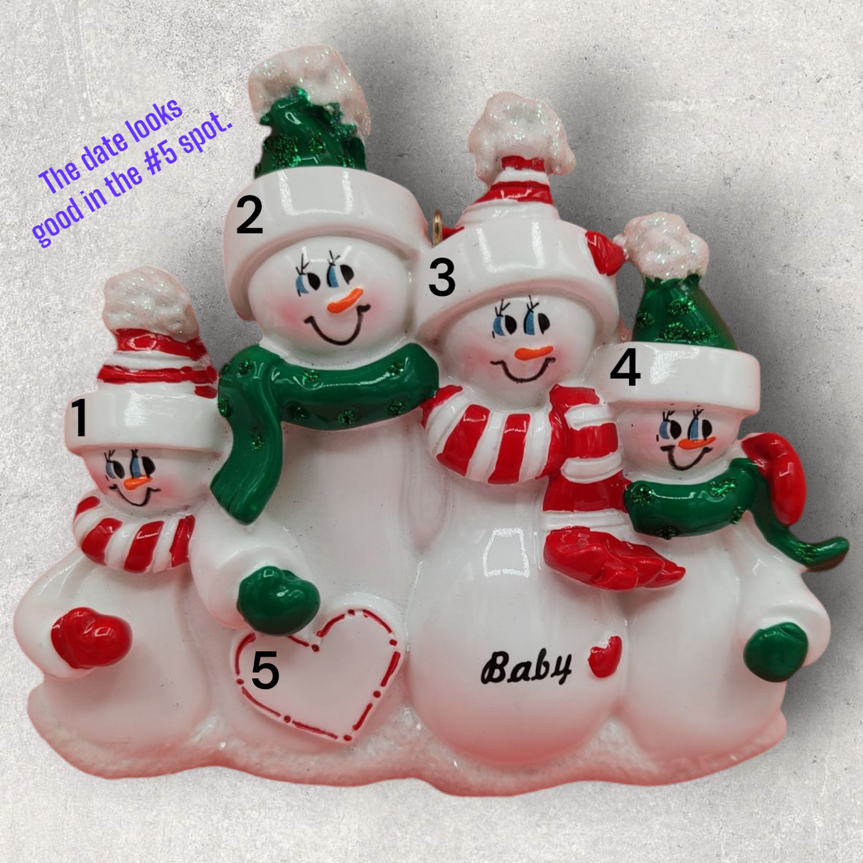 EXPECTING SNOW FAMILY Ornament - 2 CHILDREN