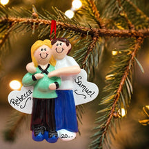 Expecting Couple Ornament - Blonde & Brunette