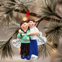Expecting Couple Ornament - Brunette & Brunette