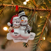 Expecting Snowcouple Ornament