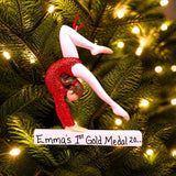 GYMNAST Ornament - RED GLITTER