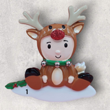 CHILD in REINDEER SUIT Ornament