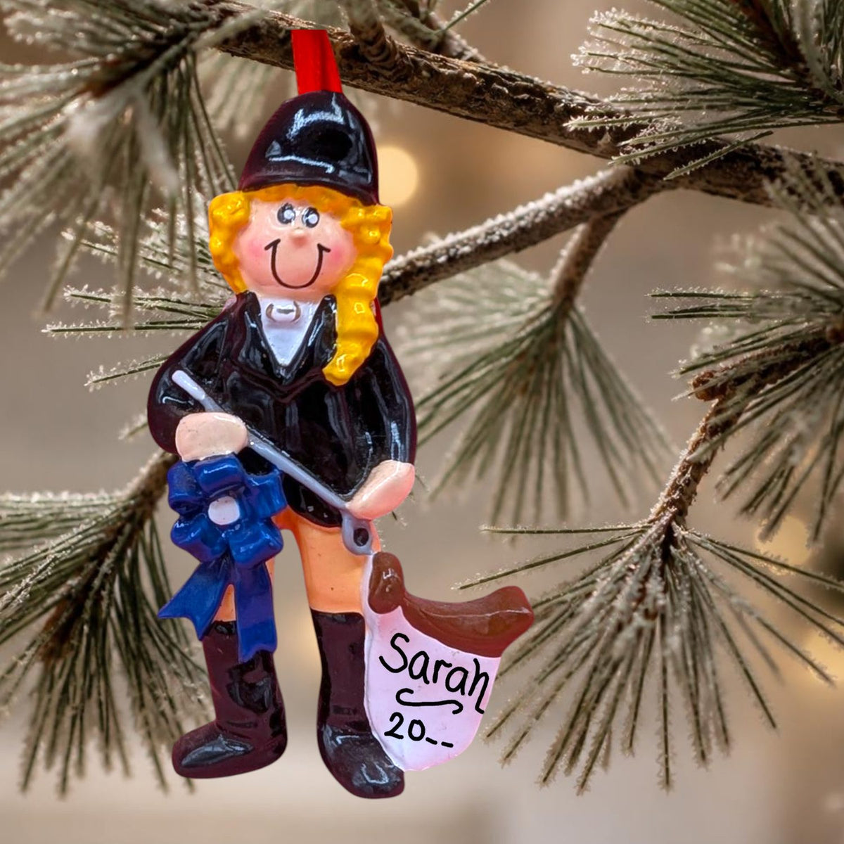 RIDER with BLUE RIBBON Ornament