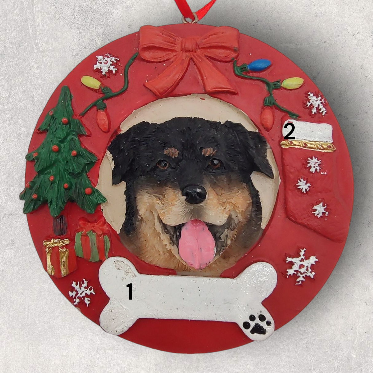 DOGS - ROTTWEILER - Red Wreath