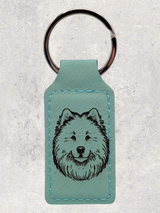 KEYCHAIN - SAMOYED - Leatherette - Personalizable