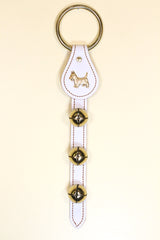 SCOTTISH TERRIER CHARM above 3 Bells on Leather Strap