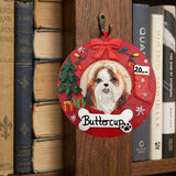 DOGS - SHIH TZU (BROWN) - Red Wreath