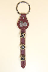 SHIH TZU CHARM above 3 Bells on Leather Strap