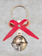 Silver Belsnickel Bell Doorhanger with Red Leather Bow