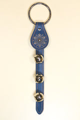 SNOWFLAKE CHARM above 3 Bells on Leather Strap