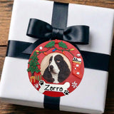 DOGS - SPRINGER SPANIEL - Red Wreath