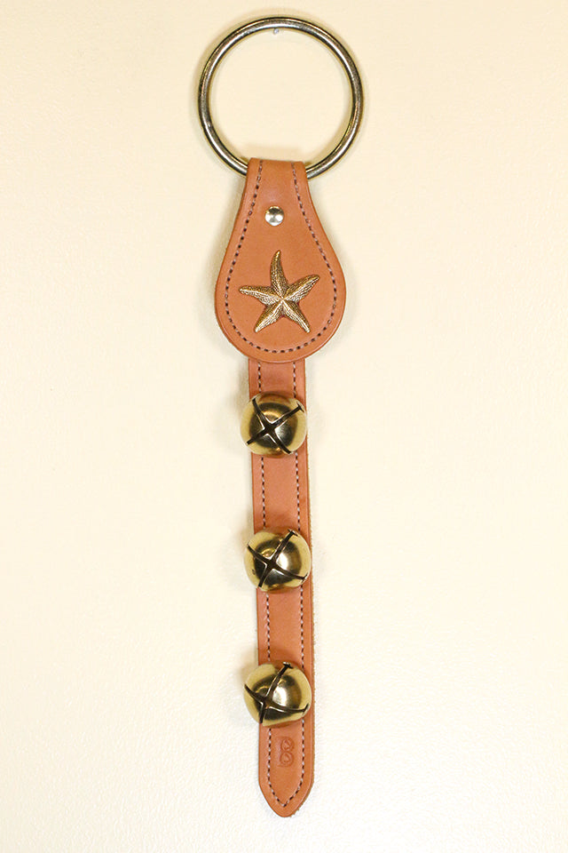 STARFISH CHARM above 3 Bells on Leather Strap