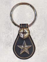 Star Charm Doorknob Bell on Leather Teardrop