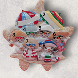6 SNOWPEOPLE at the BEACH Ornament