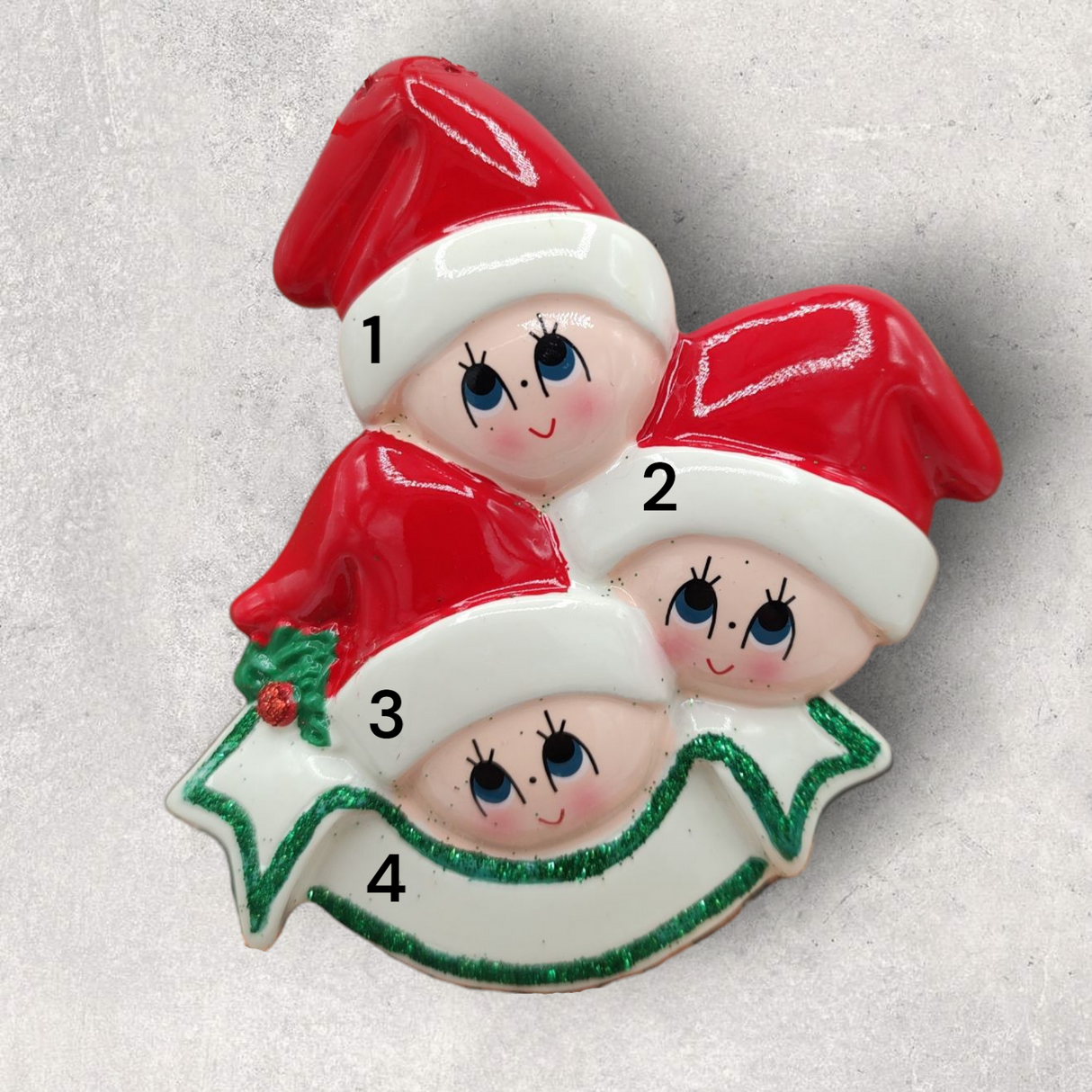 3 in SANTA CAPS Ornament