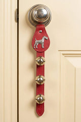 SCHNAUZER CHARM above 3 Bells on Leather Strap