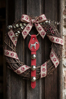 SCHNAUZER CHARM above 3 Bells on Leather Strap
