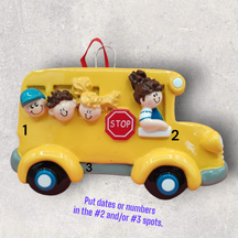 SCHOOL BUS Ornament - with KIDS & DRIVER