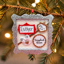 SCRAPBOOK QUEEN Ornament - (SPARKLE FRAME)