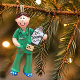 MEDICAL PERSONNEL in GREEN SCRUBS Ornament - MALE