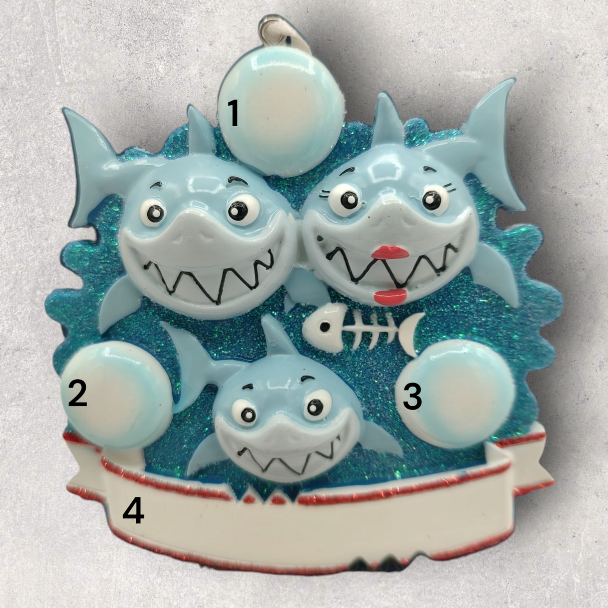 3 SHARKS Ornament