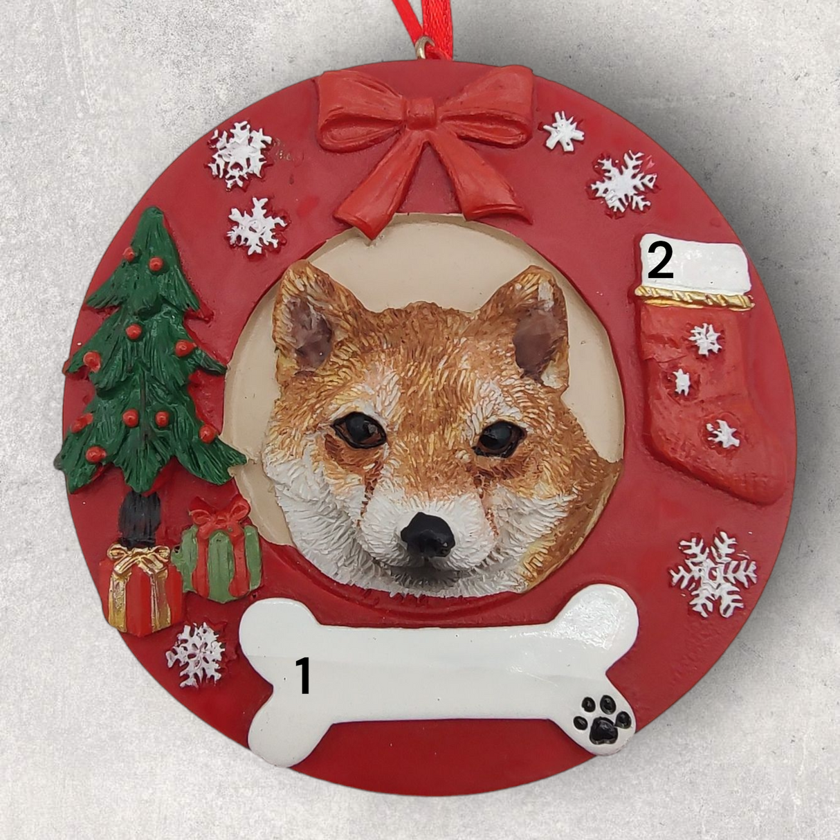 DOGS - SHIBA INU - Red Wreath